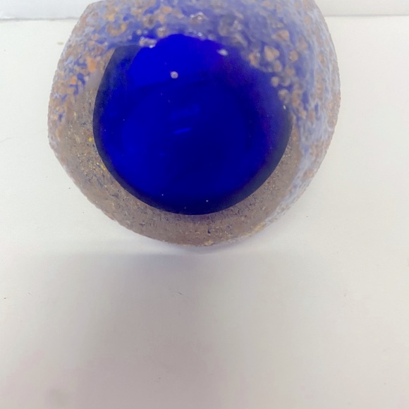 Rare  Vintage Italian Murano Mandruzatto Sommerso. Clear Textured Vase - Picture 7 of 10